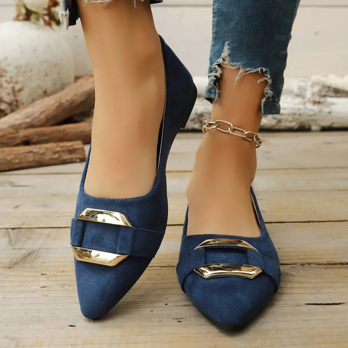 Spring and Autumn Elegant Pointed Sexy Low Heel Casual Shoes Fashionable Best Selling New Comfortable Women's Single Shoes