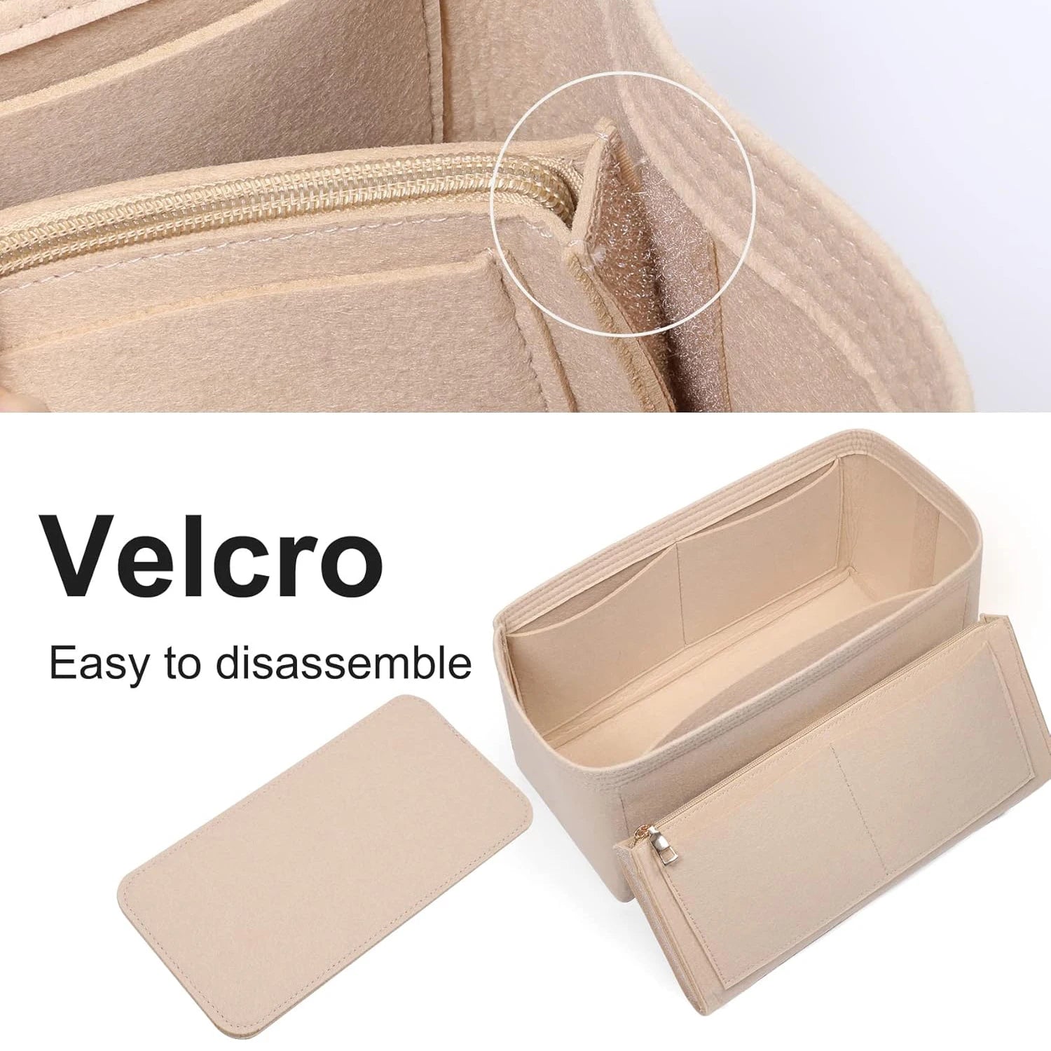 Felt Purse Organizer Insert for LV Neverfull PM, Speedy 25/30/35 Tote, Zippered Handbag Liner Shaper