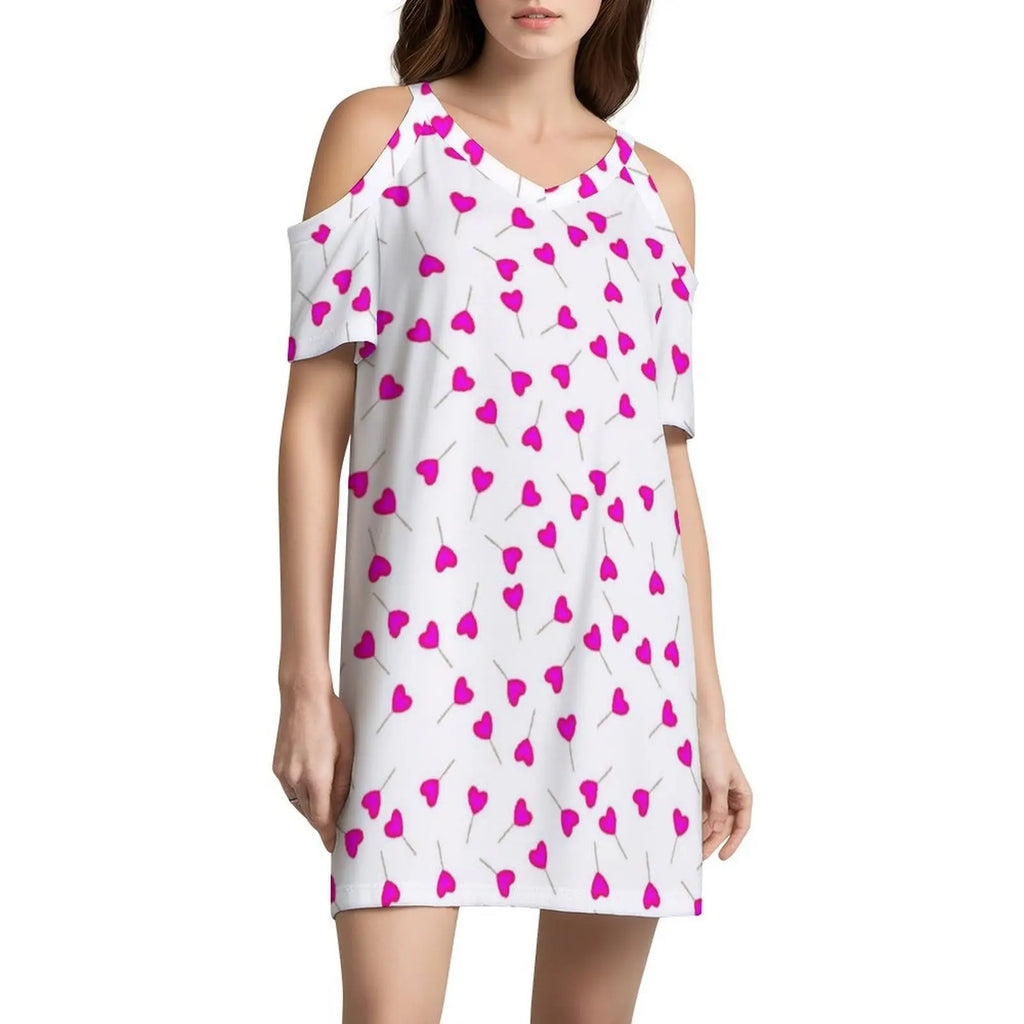 Lollihearts Women's Streetwear Party Dress Trendy Print Club Clothing For Female Lollipop Lollipops Hearts Lollihearts Women's