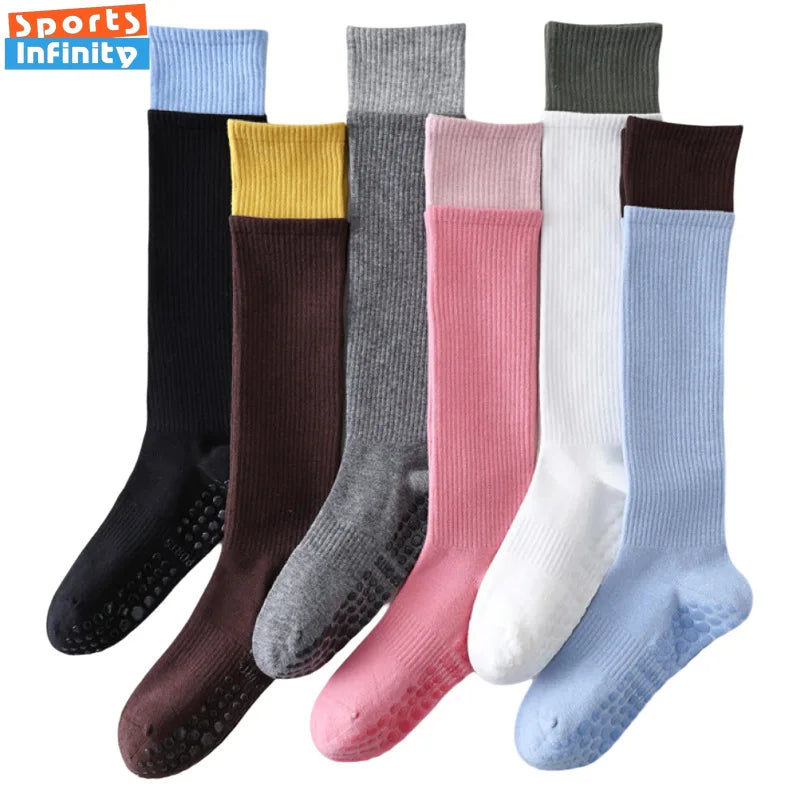 New Long Tube Compression Stockings Women Yoga Socks Anti Slip Calf Socks Professional Pilates Indoor Sports and Fitness Socks