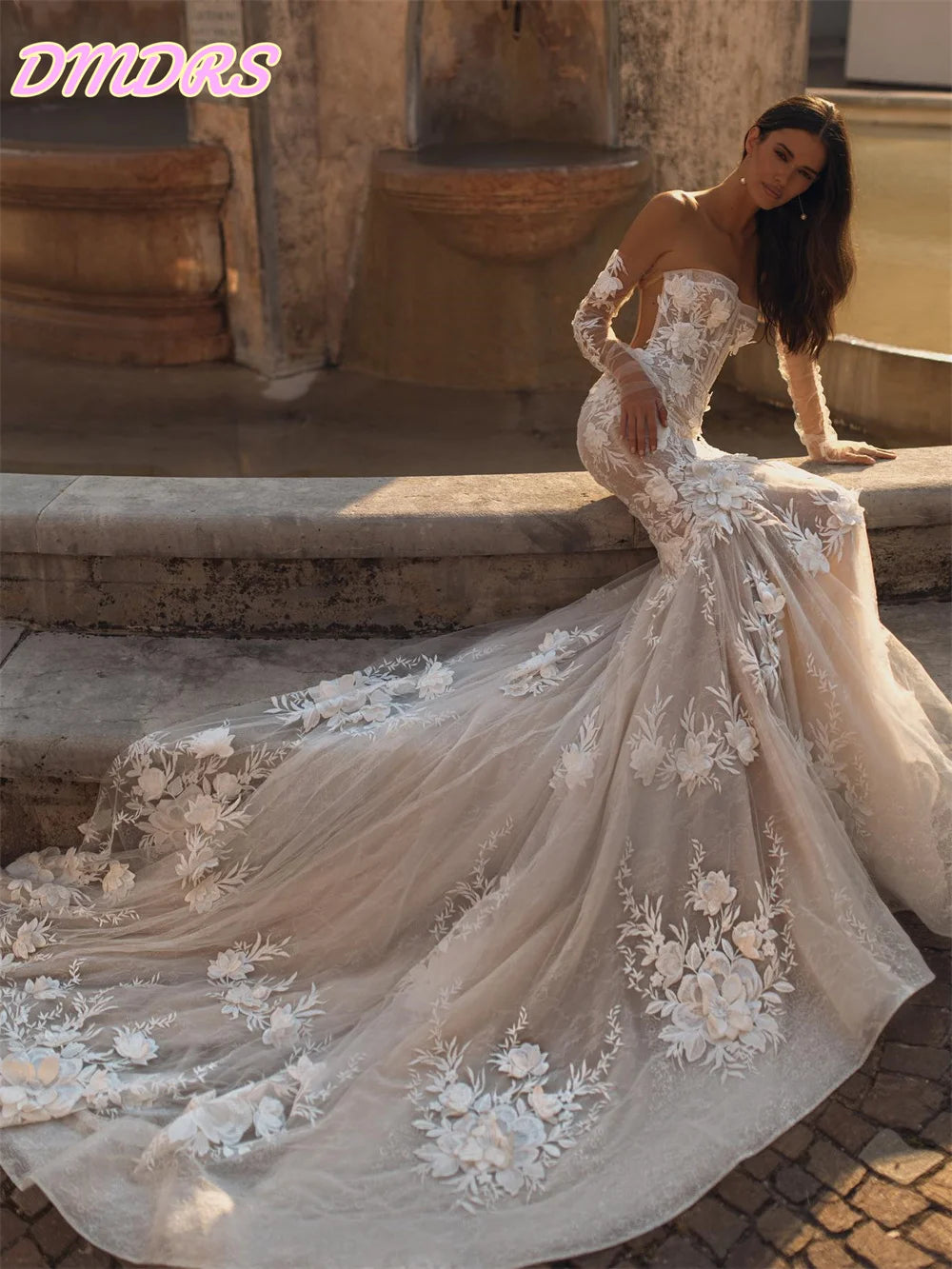 Sexy Backless Lace Wedding Dress 2025 Elegant Sleeveless Floor Length Gown Charming Trumpet Bridal Gown Vestido De Novia