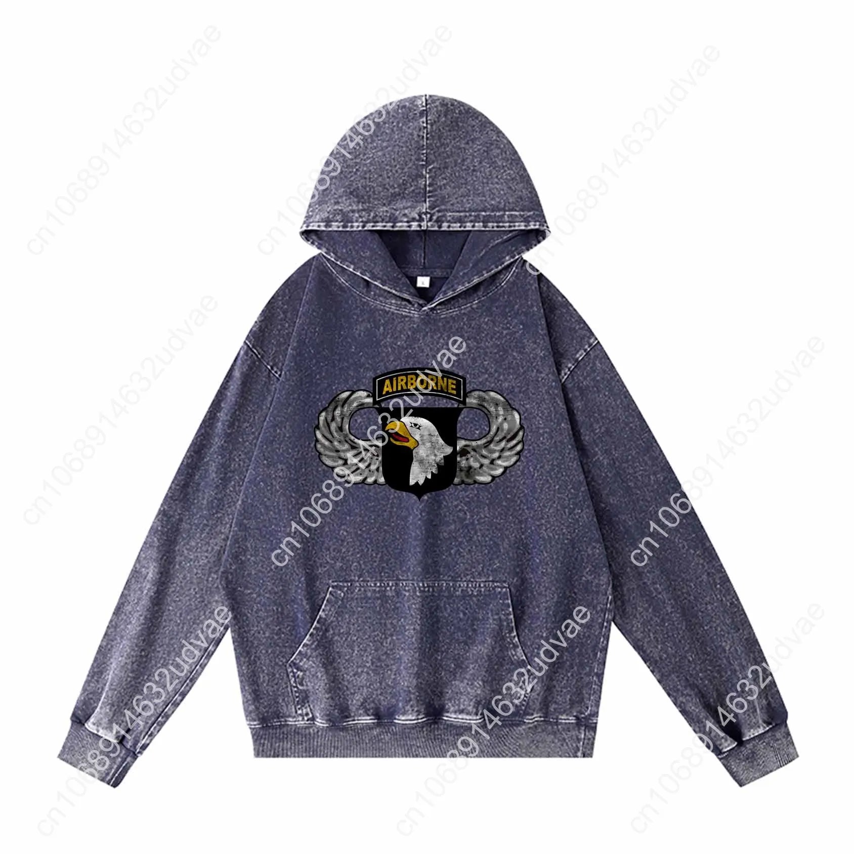 101st Airborne Parachutist Wings Division Patch Hoodies Retro Hooded Sweatshirt Man Woman Teenager Pullover Customized Tops