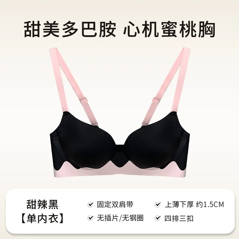 Japanese Kawaii Lingerie Bras for Girls, Dopamine Cute Seamless Bra & Sexy, Push Up Bralette Small Chest, Comic Anime Bestseller
