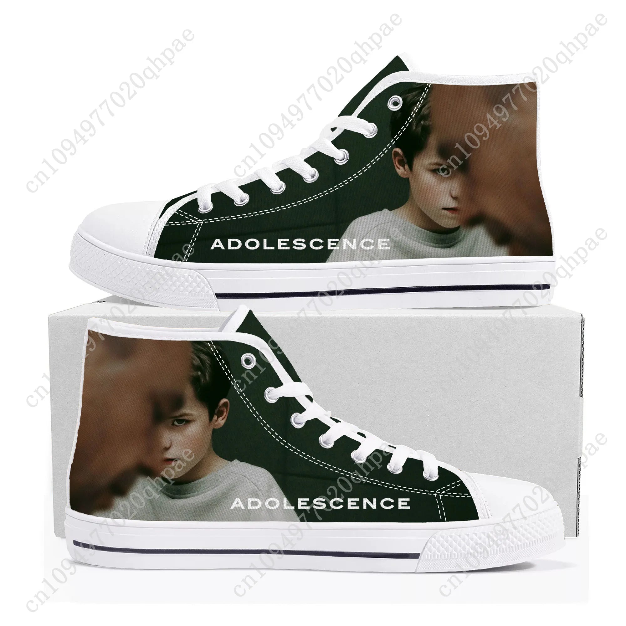 Adolescence High Top Sneakers Mens Womens Teenager High Quality Canvas Sneaker 3D Print Casual Couple Shoes Personalized Shoe