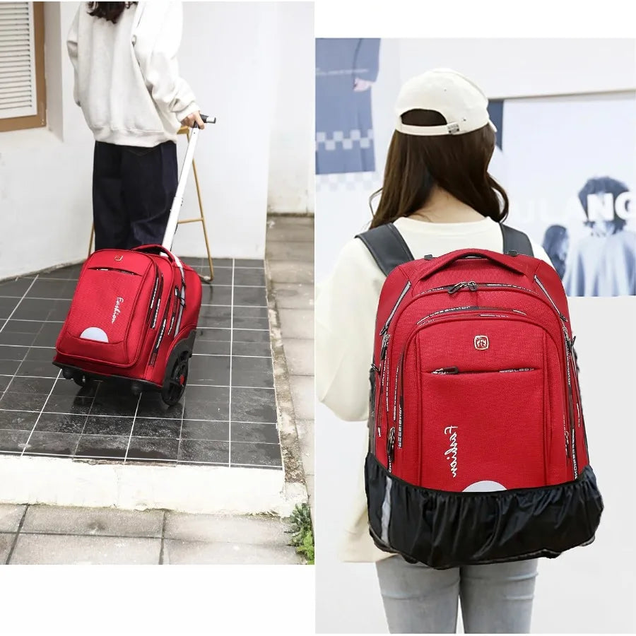 Rolling Backpack for Women 22 Inch Backpack with Wheels for Business College Student and Travel Commuter Large Backpack on Whee