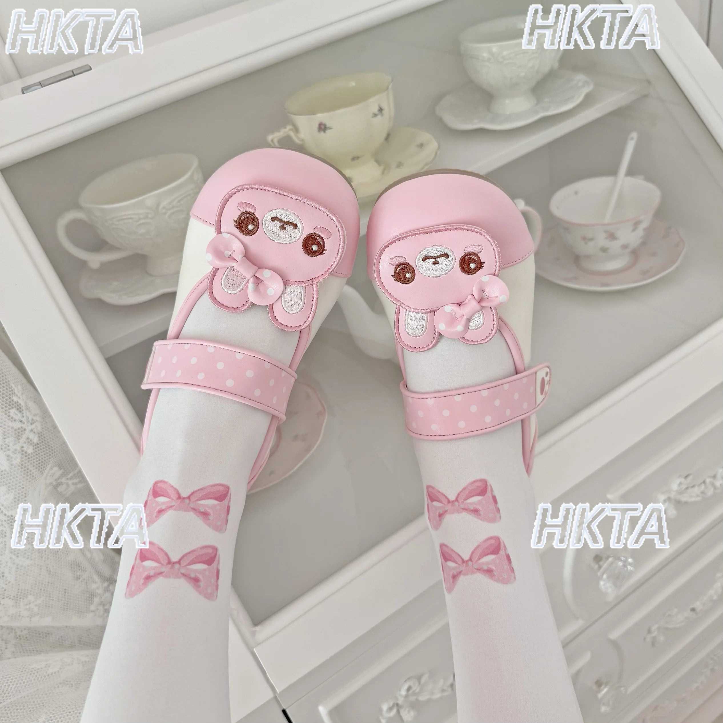 Cute Soft Girl Original Student Indoor Shoes Cute Soft Girls Women's Lolita Sweet Embroidered Rabbit Small Leather Shoes Female