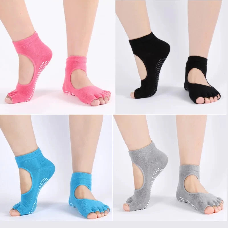 Toeless Non Skid Yoga Socks Sticky Grip for Women Men Anti Slip Lady Gym Fitness Sports Pilates Professional Dance Sock