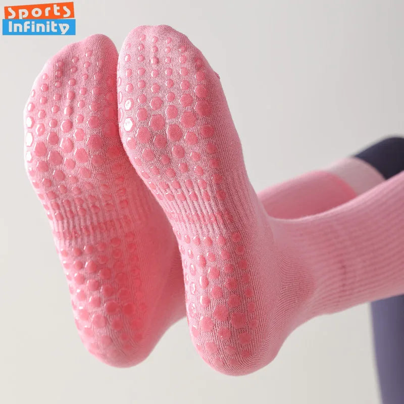 New Long Tube Compression Stockings Women Yoga Socks Anti Slip Calf Socks Professional Pilates Indoor Sports and Fitness Socks