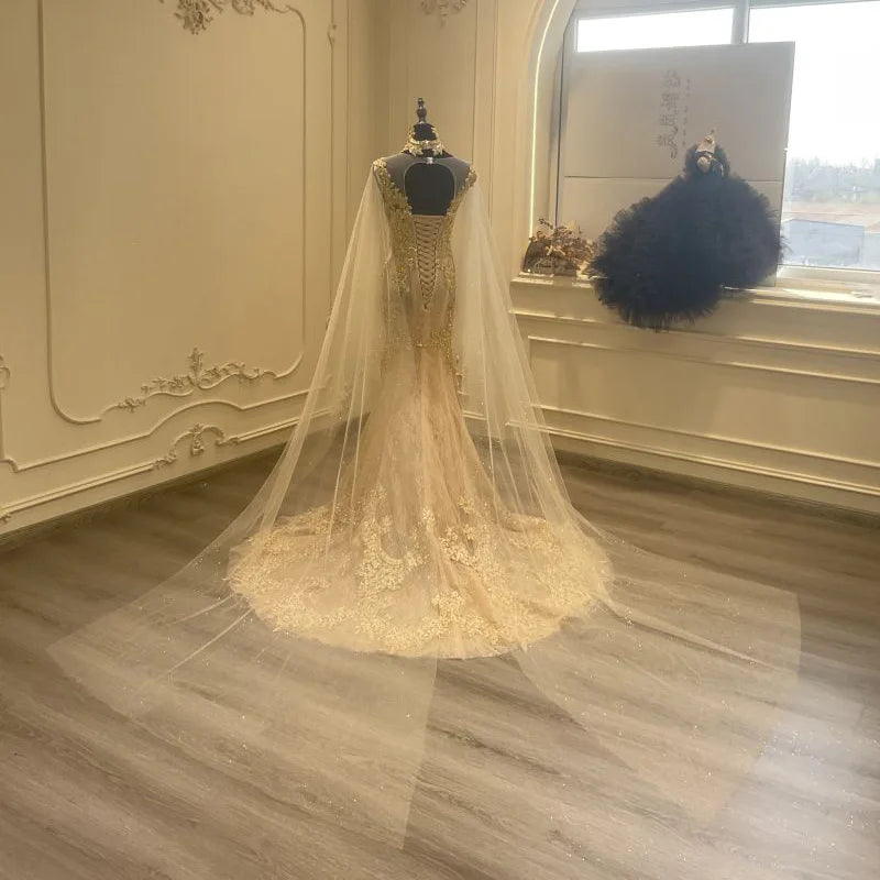 Gold Dotted Fishtail Dress