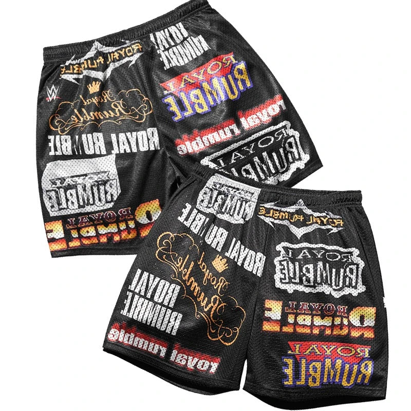 Fashion Gym Fitness Sports Men's Tiger Skull Retro Shorts Training Jogging Fast Dry Breathable Shorts Boxing Sports Beach Shorts