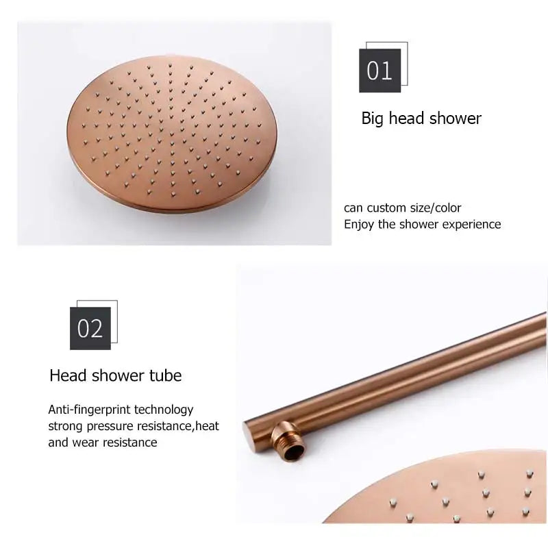 Professional Factory Luxury Bathroom Brushed Rose Gold Shower Set Shower Faucet