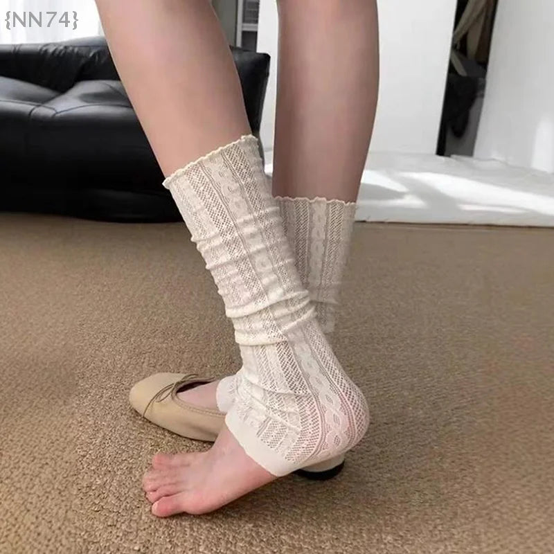 【No】Ballet Style Lace Leggings - Mesh Leg Warmers for Women & Girls with Kawaii Lolita Socks Design