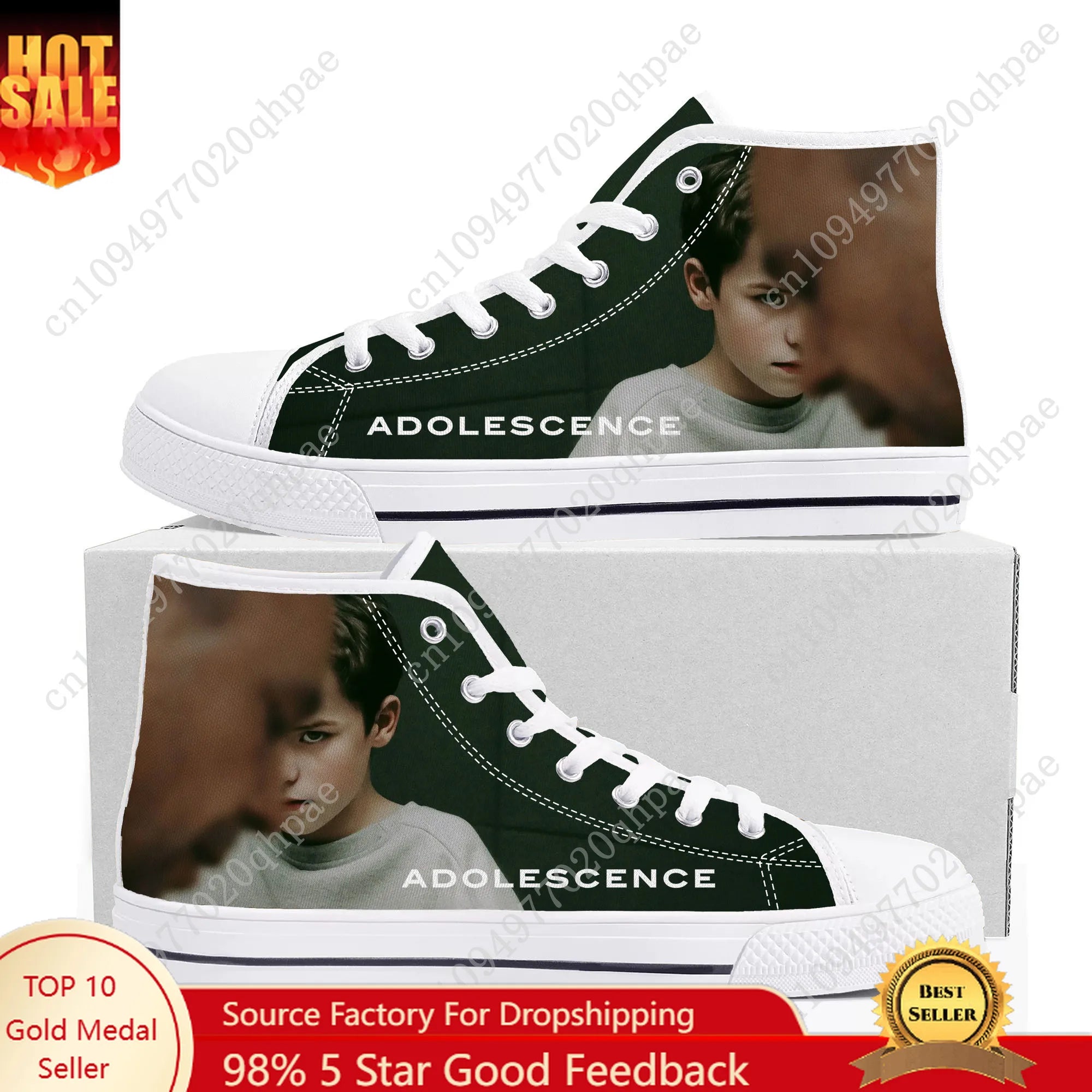 Adolescence High Top Sneakers Mens Womens Teenager High Quality Canvas Sneaker 3D Print Casual Couple Shoes Personalized Shoe