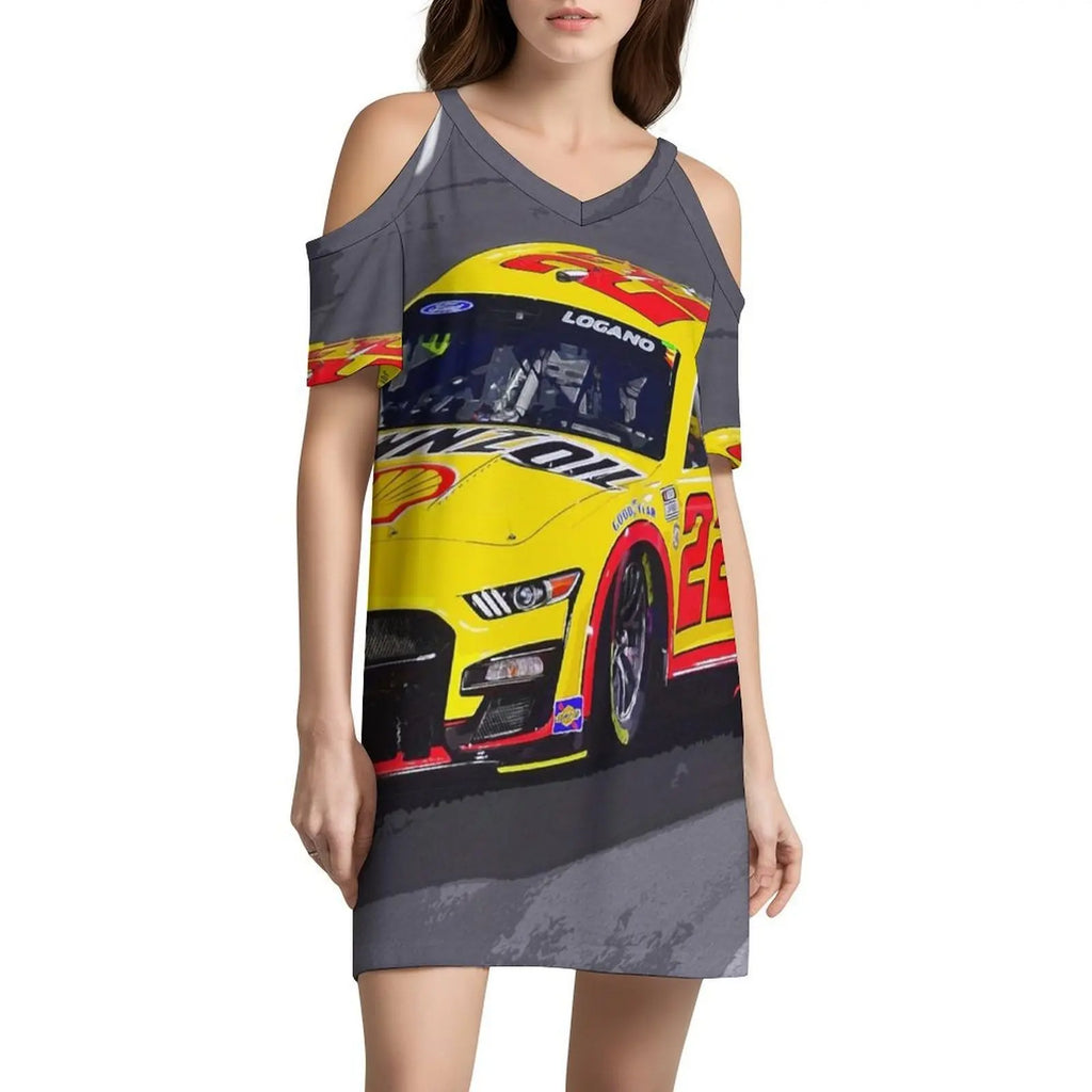 Joey Logano Racing His 2023 Racecar Korean Style Casual Dress For Women Simple Daily Office Lady Dresses Car Stock Racing