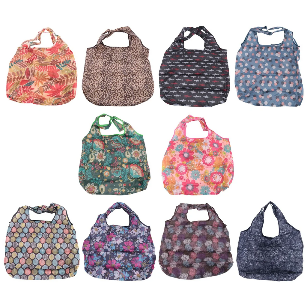 ABQR Grocery Bags Reusable Foldable 10 Pack Shopping Tote 50LBS Extra Large Ripstop Pattern Machine Washable Storage