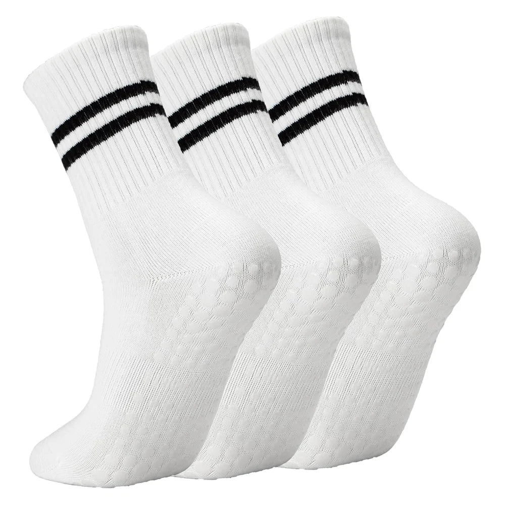 Yoga Pilates Socks with Grips for Women, Non Slip Grips Cotton Socks for Barre, Ballet, Dance, Workouts