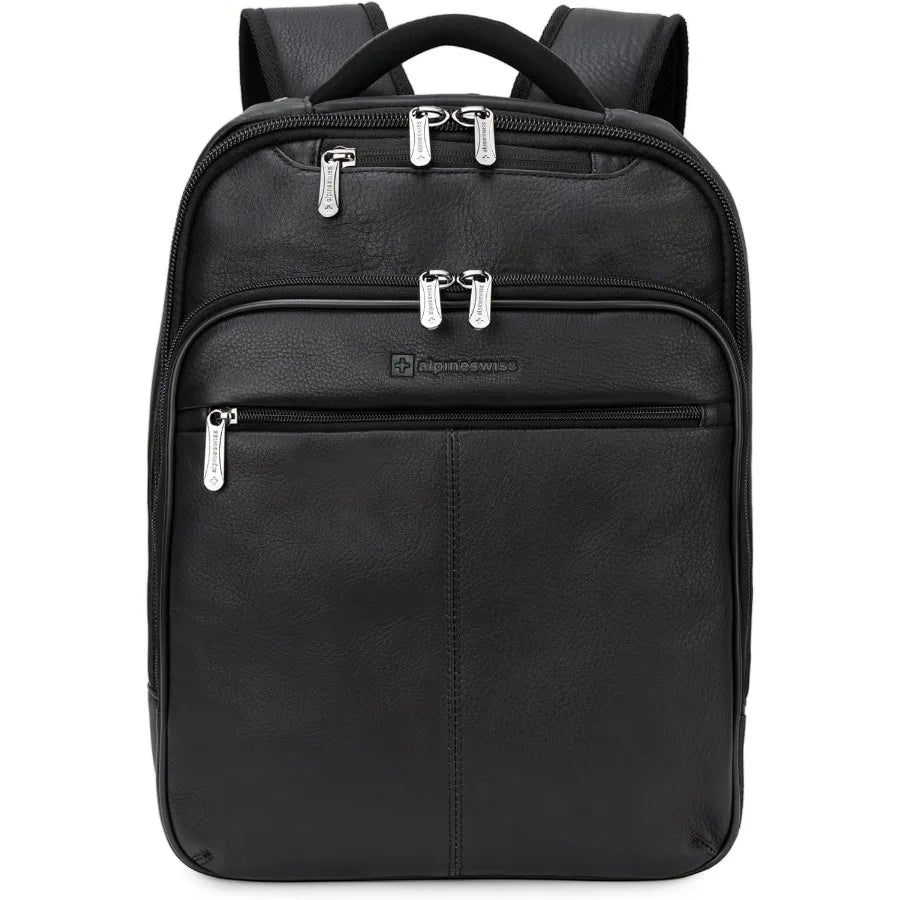 Olsen 13 Laptop Travel Backpack Genuine Leather Slim Business Travel Carry On Daypack