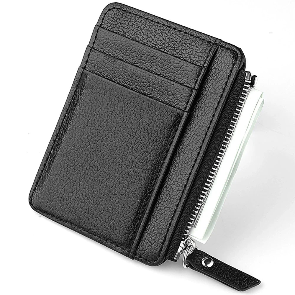 2025 New PU Leather Card Holder Wholesale: Compact Ultra-Thin Zipper ID Case, Short Coin Purse for Women, Best-Selling