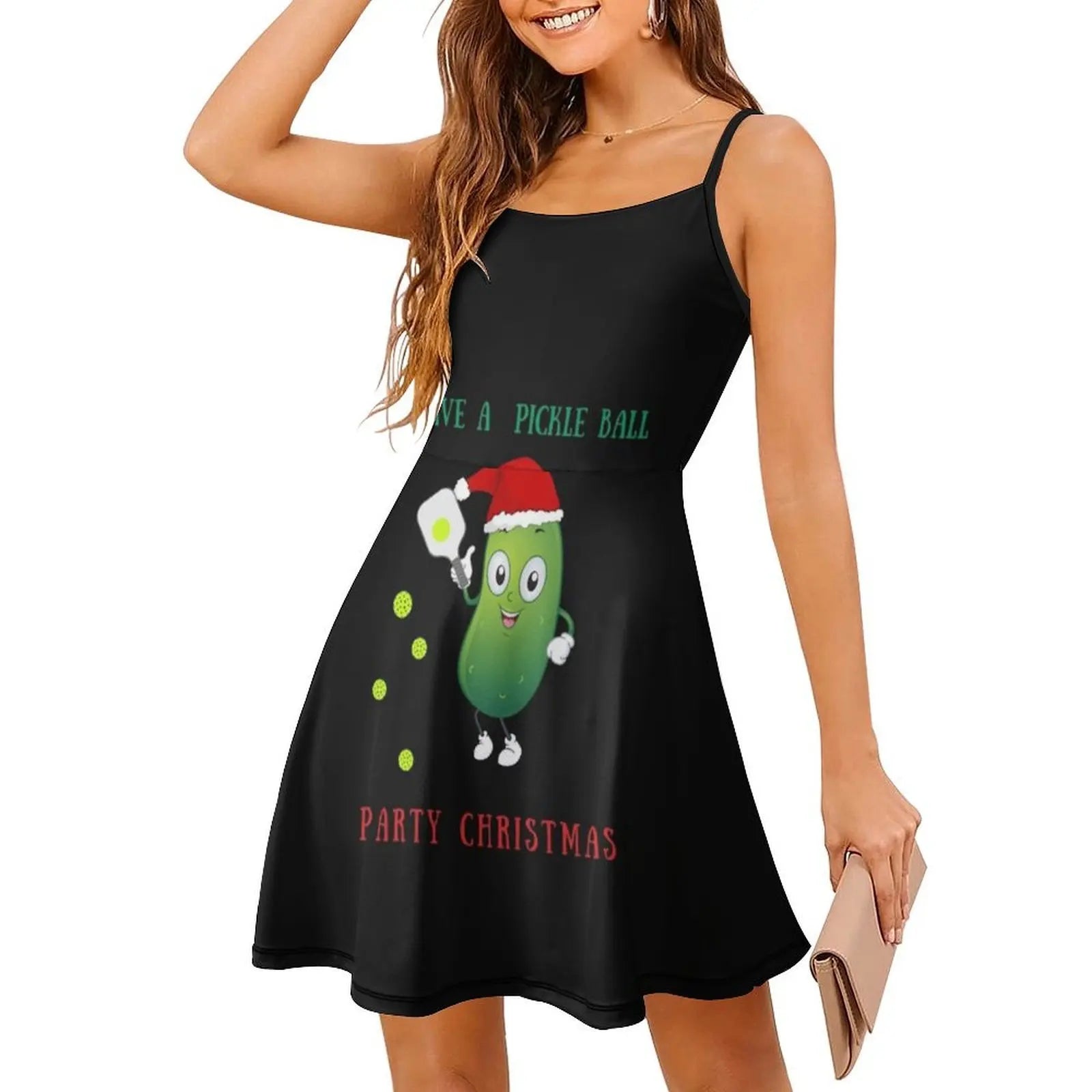 Have A Pickle Ball Party Christmas Korean Style Dress For Women Elegant Casual Dress For Party Or Daily Wear Marvacousins246