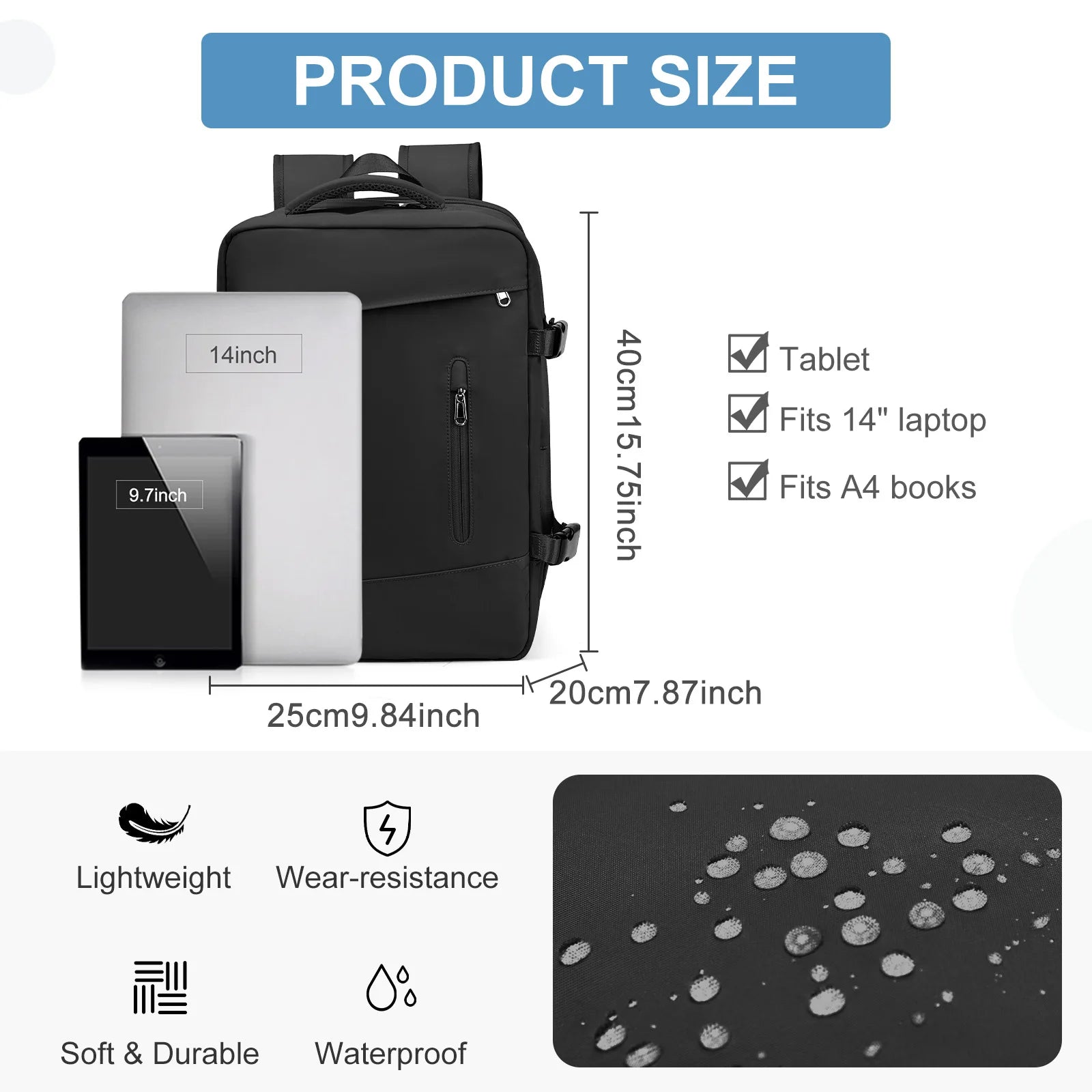 Ryanair 40x20x25 Airplane Travel Backpack, Hand Luggage Bags Suitcase Cabin Bag Aircraft Men Business Laotop Backpack Carry On