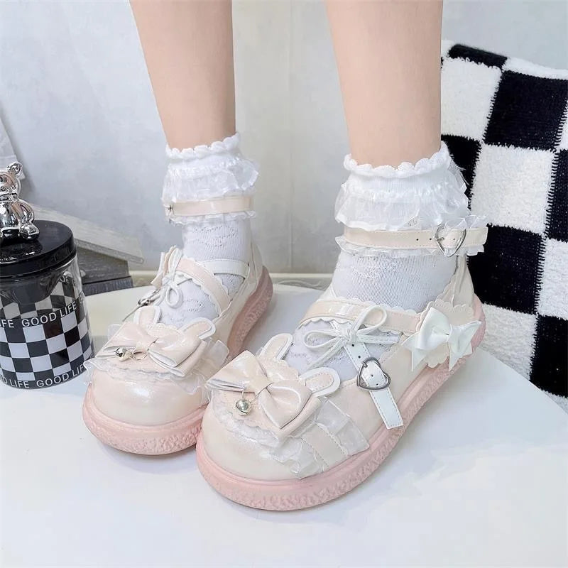 Sweet Round Headed Cute Girl Lolita Shoes Jk Leather Shoes Women 2025 Spring Japanese Lolita Soft Girl Single Shoes