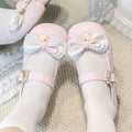 Women's Shoes Bowknot Lolita Shoes Cute Doll Feel Low Heel Single Shoeses 2025 New Cute Girl Kawaii Flat Shoes Spring Autumn