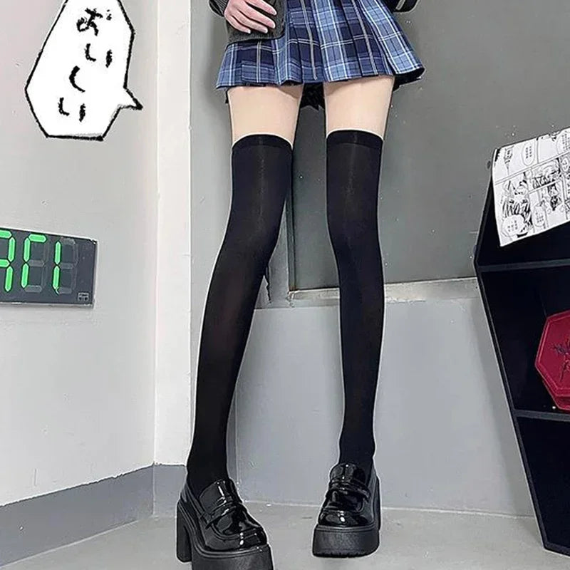1/2pairs Sweet Over Knee Long Socks Women Girs Sexy Nylon Calf Socks Thigh High Stockings Legging JK Lolita Cosplay Tights