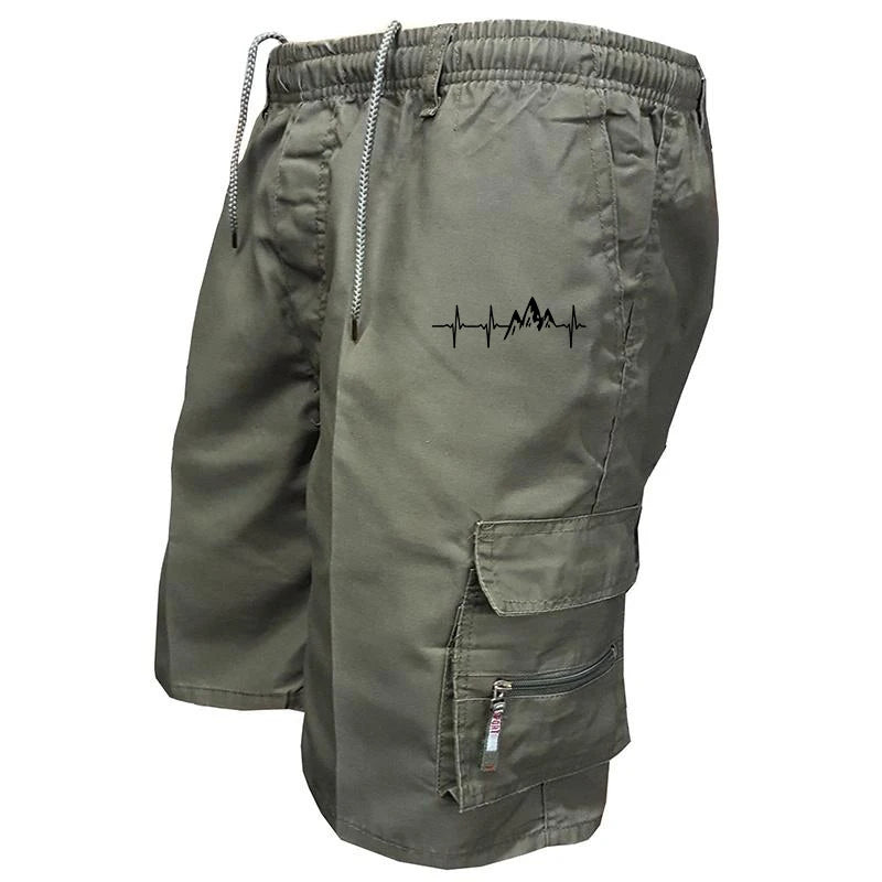 Men's Casual Work Shorts Multi-pocket Loose Drawstring Cargo Shorts Outdoor Sports Short Pants for Men Streetwear