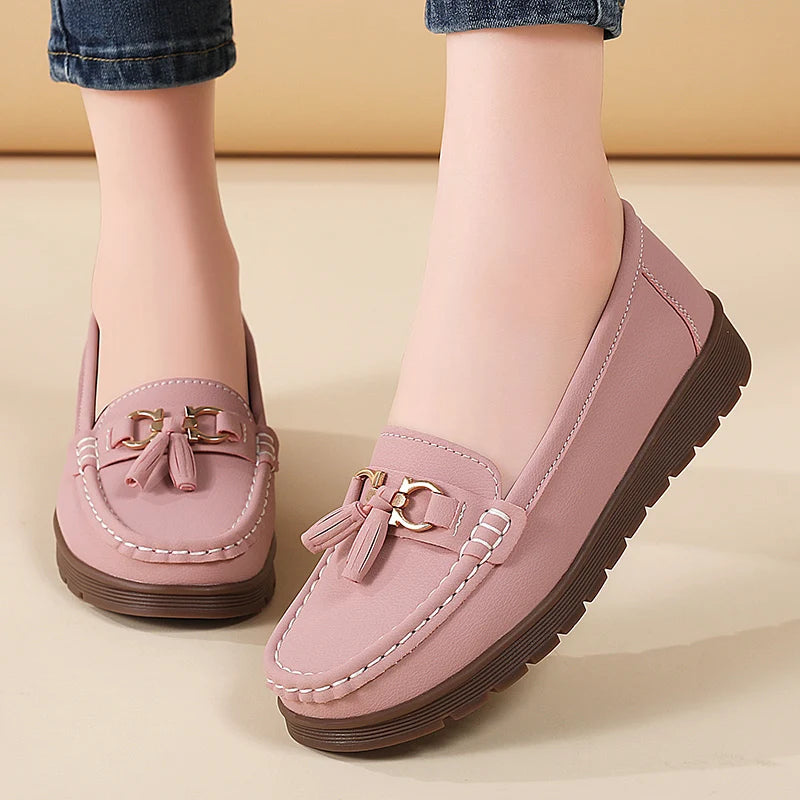 2025 Women Loafers Soft Sole Comfortable Leggings Mom's Shoes Casual Shoes Lightweight Non-Slip Soft Flat Shoes Size 35-41