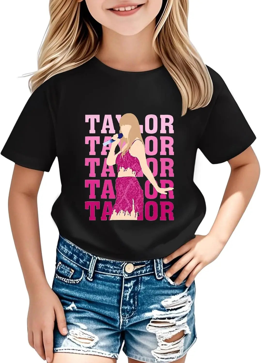 Girl Country Music T-Shirt - Kids Singer Letters Graphic Birthday Shirts Gifts Fan Song Tour Concert Outfit Top