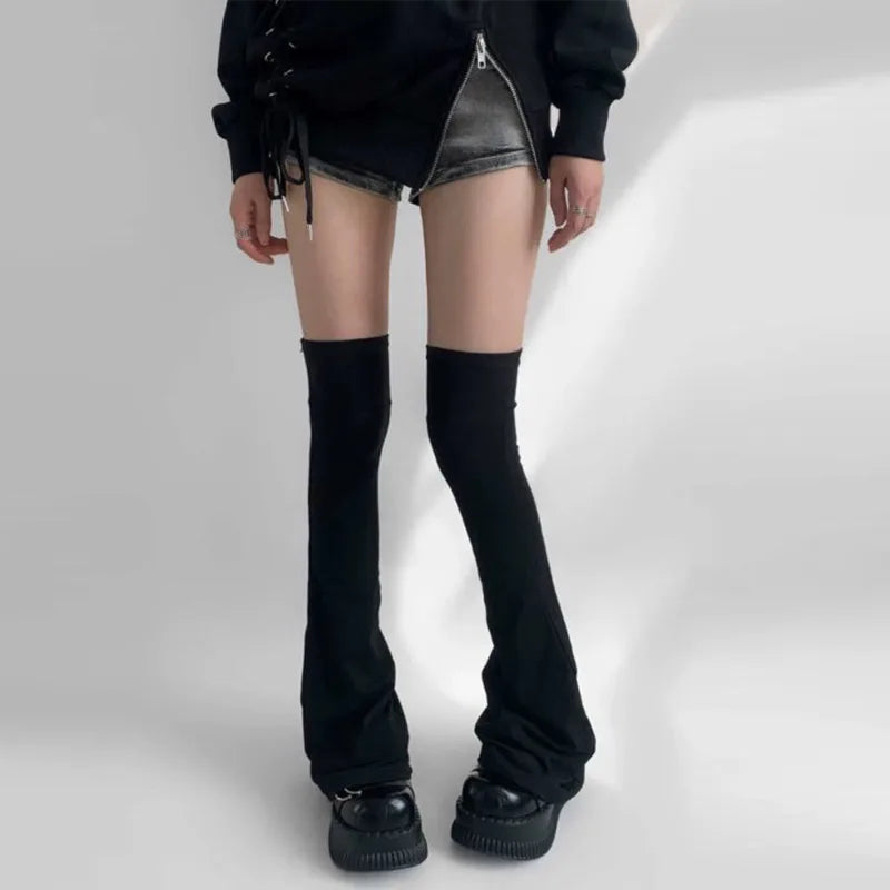 Y2K Leg Stockings Elasticity Slimming Knee Socks Japanese Style Spicy Femboy Over The Knee Horn Shaped Cuffs Sexy Accessories