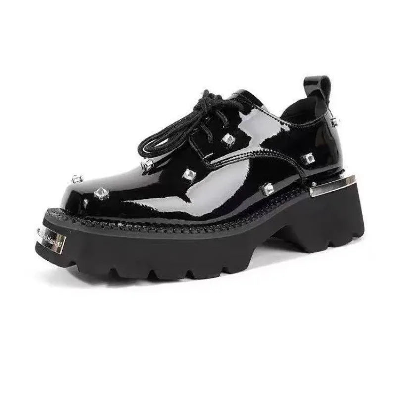 Women Loafers Crystal Platform Chunky Mary Janes Shoes 2025 Casual Sport Sandals Luxury Trend Sneakers Lace Up Woman