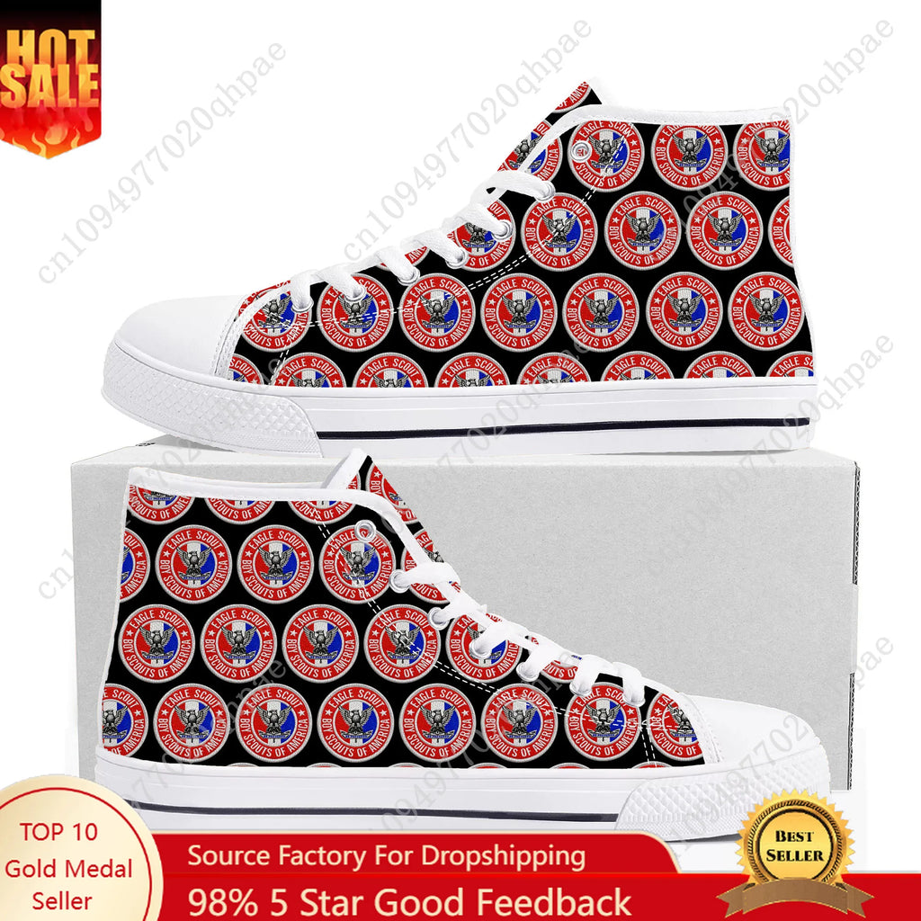 Eagle Scout High Top Sneakers Mens Womens Teenager High Quality Canvas Sneaker 3D Print Casual Couple Shoes Personalized Shoe
