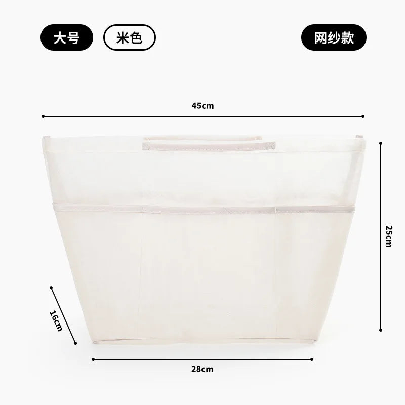 New Nylon Mesh Inner Bag  Lager Capacity Anti-Collapse Tote Liner Bag  Multi-Pocket Expand Space Insert Bag Compartments
