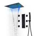 Smart LED Shower Head Rainfall Rain Massage Thermostatic Concealed Bathroom Set Polished Ceiling Mount Rainfall Thermostatic