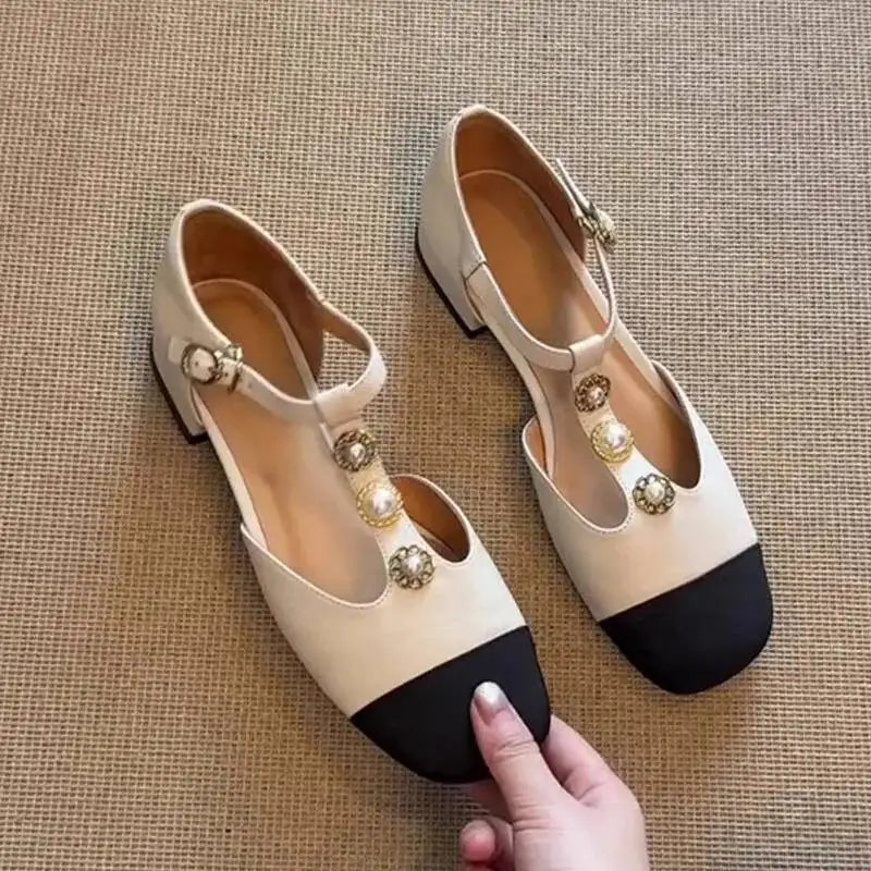 Women Square Toe Heeled Sandals Summer Shoes Fashion  New Designer Woman Trend Buckle Party Shoes Pumps Zapatillas De Mujer