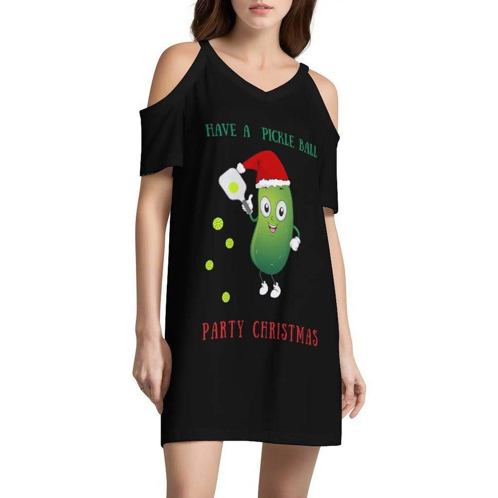 Have A Pickle Ball Party Christmas Korean Style Dress For Women Elegant Casual Dress For Party Or Daily Wear Marvacousins246