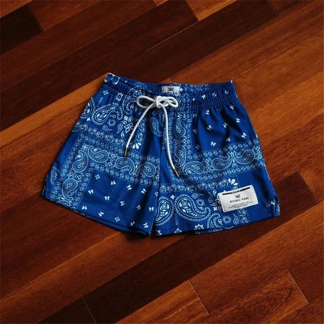 RYOKO RAIN New summer men's shorts men and women's fashion beach seaside casual shorts mesh sports quick-drying quarter pants