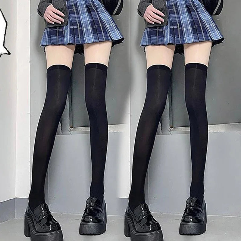 1/2pairs Sweet Over Knee Long Socks Women Girs Sexy Nylon Calf Socks Thigh High Stockings Legging JK Lolita Cosplay Tights