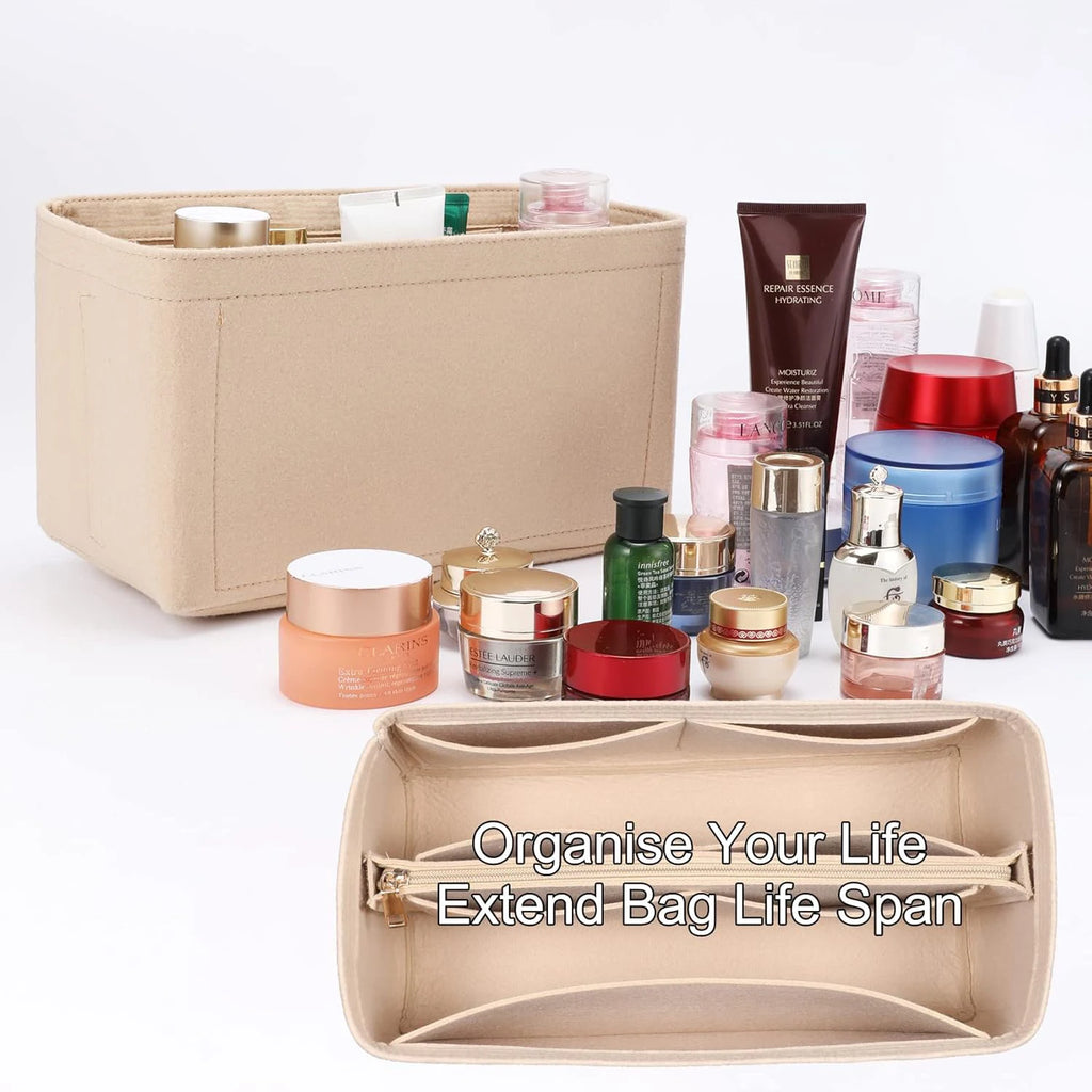 Felt Purse Organizer Insert for LV Neverfull PM, Speedy 25/30/35 Tote, Zippered Handbag Liner Shaper