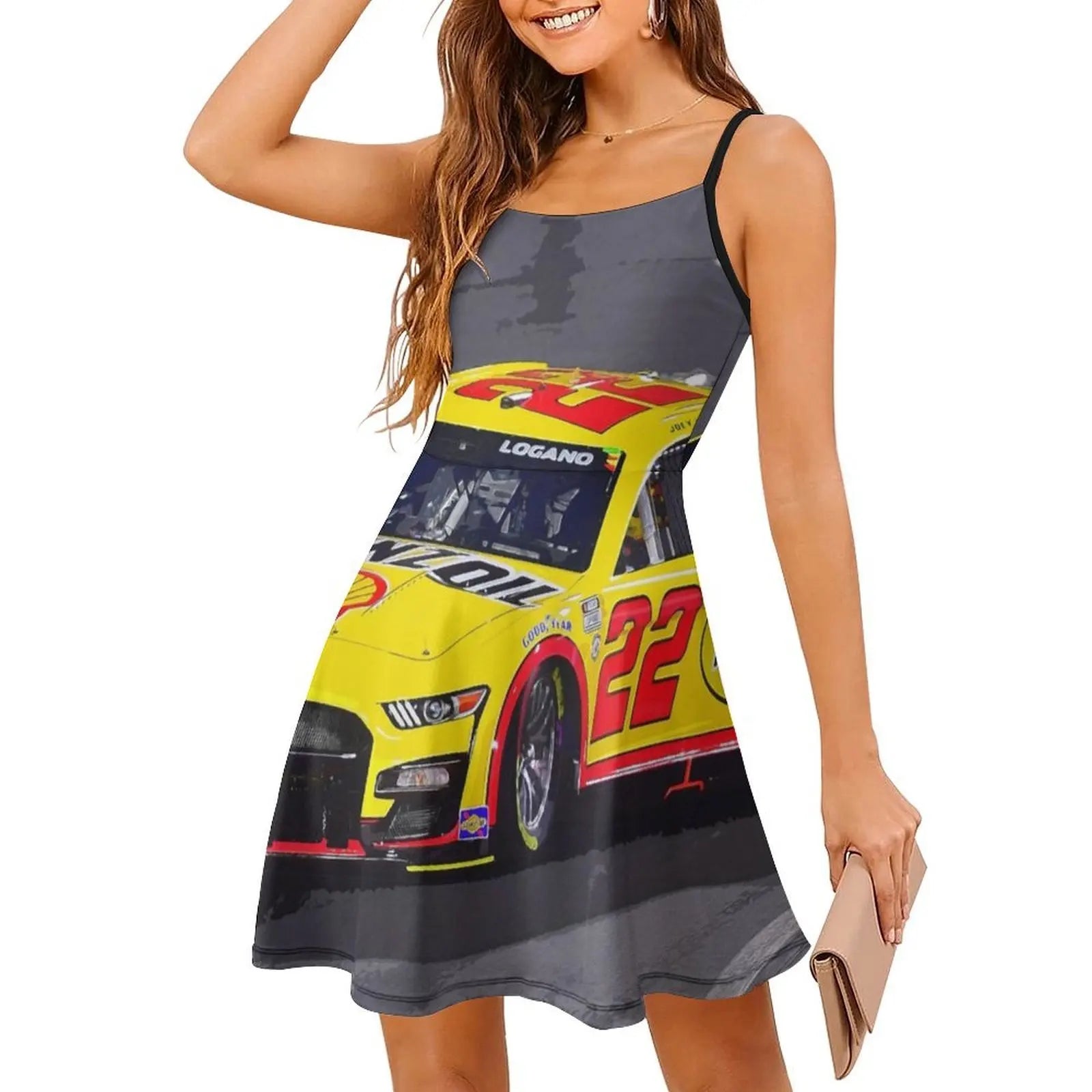 Joey Logano Racing His 2023 Racecar Korean Style Casual Dress For Women Simple Daily Office Lady Dresses Car Stock Racing