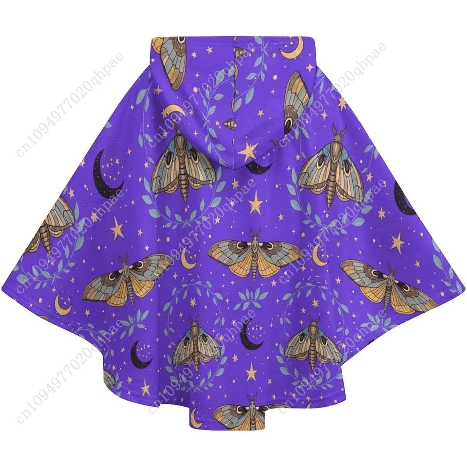 Cozy Flannel Blanket Sweater,Moths Leaves Moons Stars Oversized Hoodie With Pockets For Kids And Teenagers