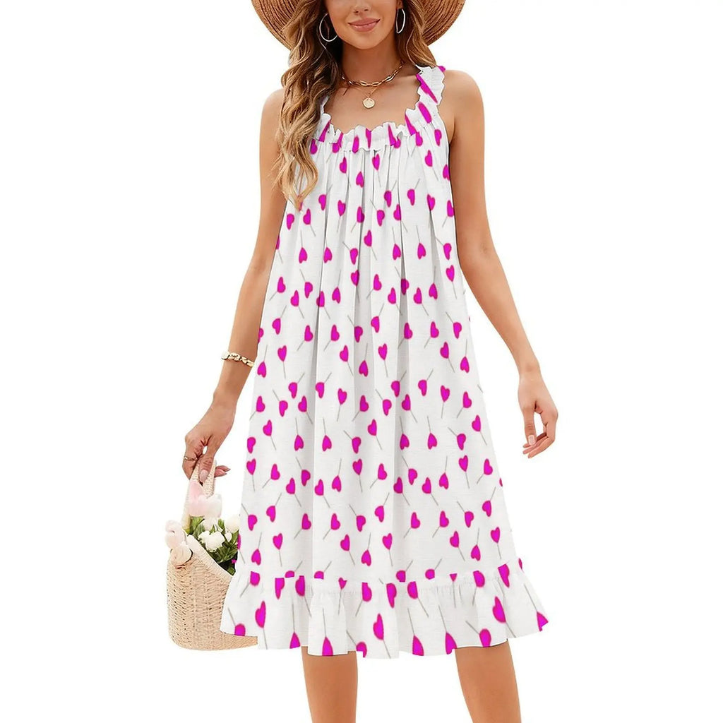 Lollihearts Women's Streetwear Party Dress Trendy Print Club Clothing For Female Lollipop Lollipops Hearts Lollihearts Women's