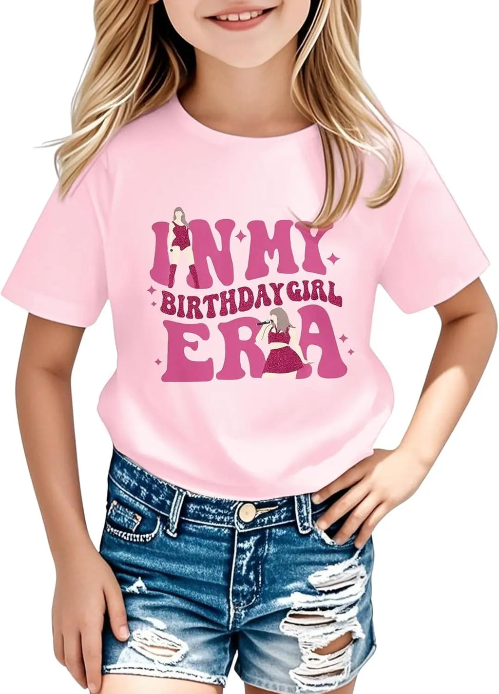 Girl Country Music T-Shirt - Kids Singer Letters Graphic Birthday Shirts Gifts Fan Song Tour Concert Outfit Top