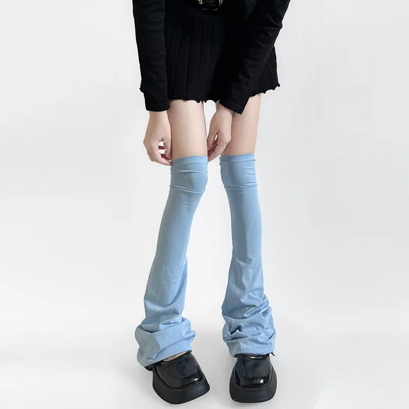 Y2K Leg Stockings Elasticity Slimming Knee Socks Japanese Style Spicy Femboy Over The Knee Horn Shaped Cuffs Sexy Accessories