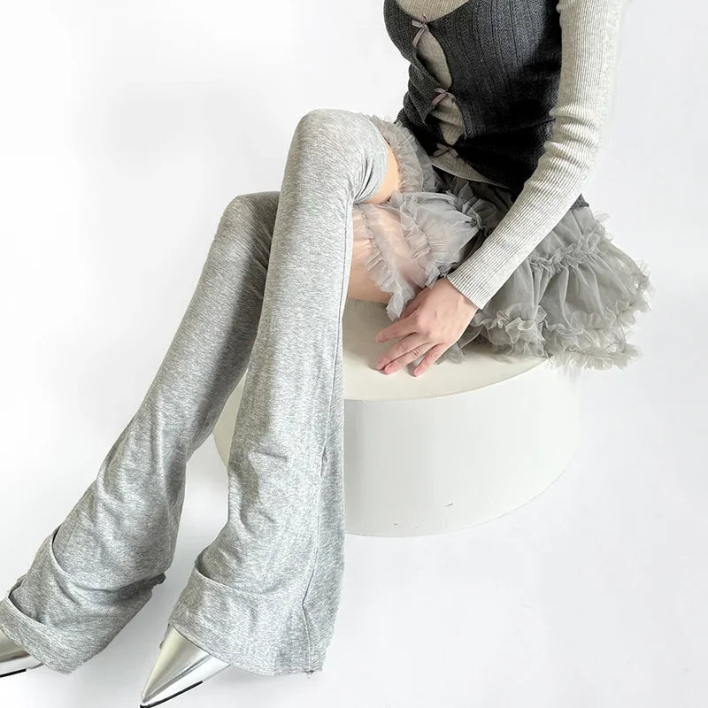 Y2K Leg Stockings Elasticity Slimming Knee Socks Japanese Style Spicy Femboy Over The Knee Horn Shaped Cuffs Sexy Accessories