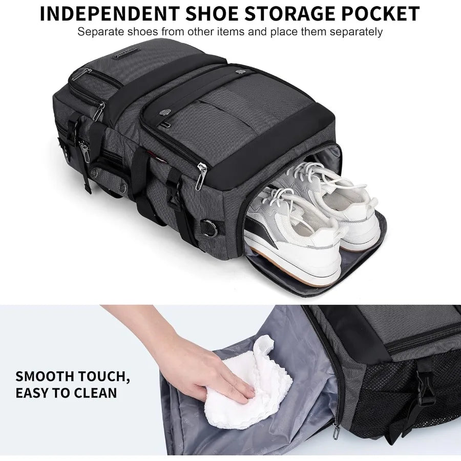 WITZMAN Carry on Travel Backpack for Men Women Laptop Backpack with USB Charging Port Airline Approved B683 Silvery Grey