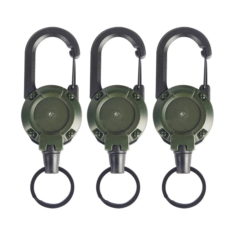 1-20PCS Outdoor Retractable Key Chain Mountaineering Buckle Key Chain Anti-loss Anti-theft High Rebound Metal Easy To Pull