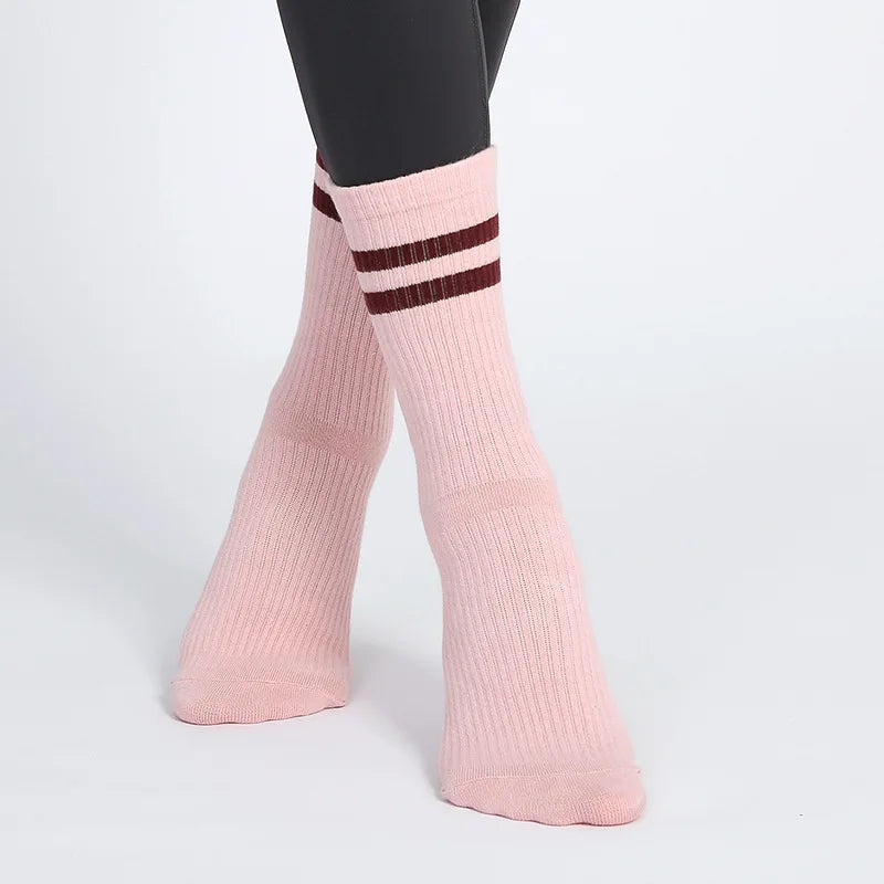 Mid-tube Ladies Fitness Pilates Socks Non-slip Breathable Anti Skid Floor Yoga Socks Women Dance Ballet Sports Cotton Socks