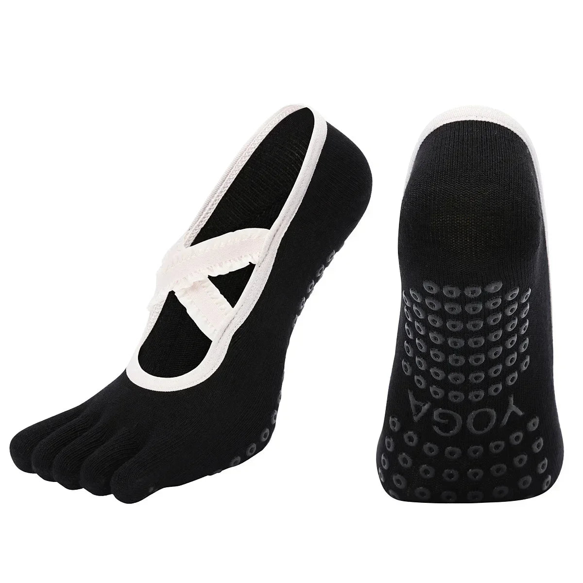 1 Pair Breathable Five Finger Yoga Socks for Women Split Toe Professional Pilates Socks Indoor Dance Floor Fitness Sports Socks